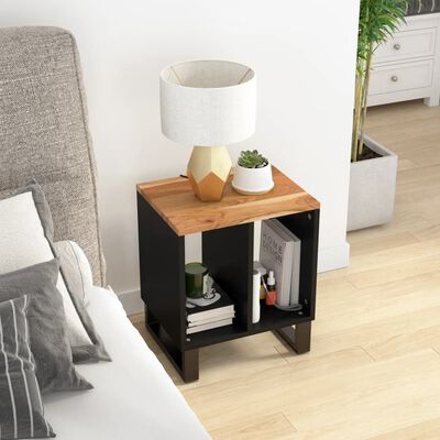 vidaXL Tavolino 40x31x46 cm Legno Massello Acacia e Legno Multistrato