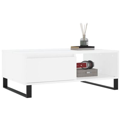 vidaXL Tavolino da Salotto Bianco 90x60x35 cm in Legno Multistrato