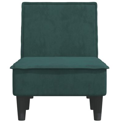 vidaXL Chaise Longue in Velluto Verde Scuro