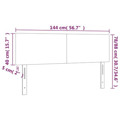 vidaXL Testiere 2 pz Bianche 72x5x78/88 cm in Similpelle