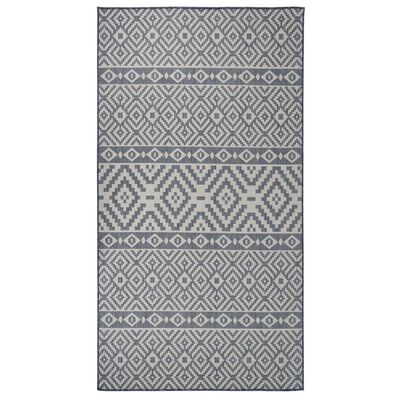 vidaXL Tappeto da Esterni a Tessitura Piatta 80x150 cm Strisce Blu