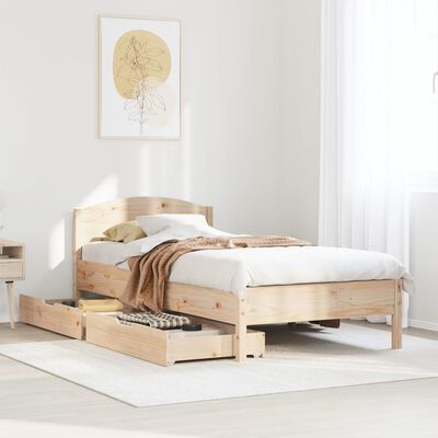 vidaXL Letto senza Materasso 75x190 cm in Legno Massello Pino