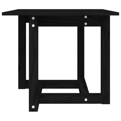 vidaXL Tavolino da Salotto Nero 50x50x45 cm Legno Massello di Pino