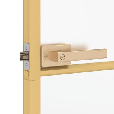 vidaXL Porta Interni Sottile Oro 93x201,5cm Vetro Temperato Alluminio