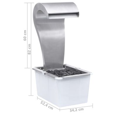 vidaXL Cascata da Giardino Argento 52,4x34,2x82 cm in Acciaio Inox