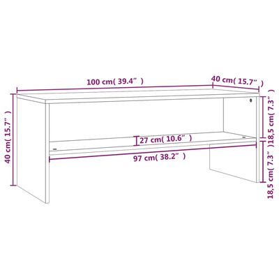 vidaXL Mobile Porta TV Grigio Sonoma 100x40x40 cm in Legno Multistrato