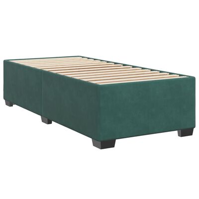 vidaXL Giroletto a Molle con Materasso Verde Scuro 90x190 cm Velluto