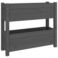 vidaXL Fioriera Grigia 77x25x66 cm in Legno Massello di Pino