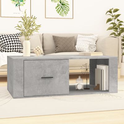 vidaXL Tavolino Salotto Grigio Cemento 100x50,5x35cm Legno Multistrato