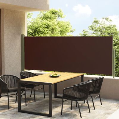 vidaXL Tenda Laterale Retrattile per Patio 140x300 cm Marrone