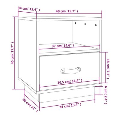 vidaXL Comodini Nero 2 pz 40x34x45 cm in Legno Massello di Pino