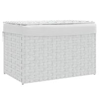 vidaXL Cesto Portabiancheria Coperchio Bianco 55,5x35x34 cm Polyrattan