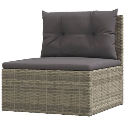 vidaXL Set Divani da Giardino 4 pz con Cuscini in Polyrattan Grigio