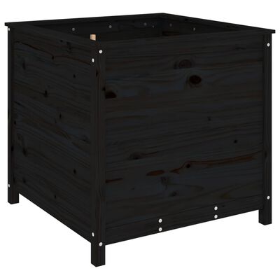 vidaXL Fioriera da Giardino Nera 82,5x82,5x78cm Legno Massello di Pino