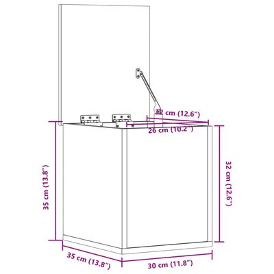 vidaXL Contenitore Portaoggetti Grigio Cemento 30x35x35cm Truciolato