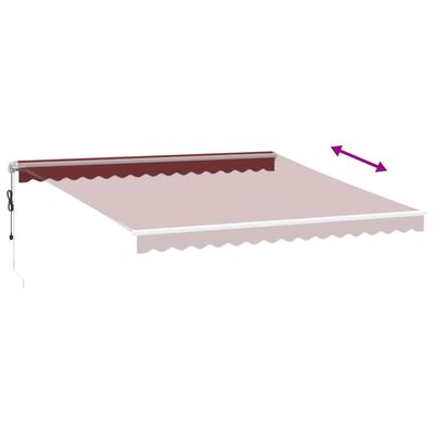 vidaXL Tenda da Sole Retrattile Automatica Bordò 400x300 cm