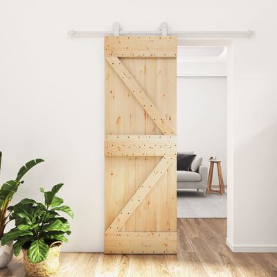 vidaXL Porta Scorrevole con Set Hardware 70x210 cm Legno Massello Pino