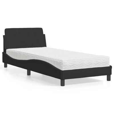 vidaXL Letto con Materasso Nero 80x200 cm in Velluto