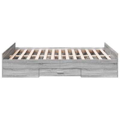 vidaXL Giroletto Cassetti Grigio Sonoma 120x200 cm Legno Multistrato