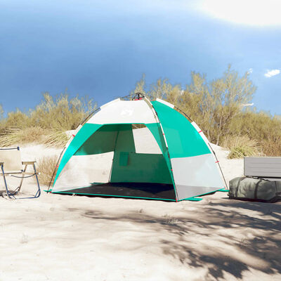 vidaXL Tenda da Spiaggia 2 Persone Verde Rilascio Rapido Impermeabile