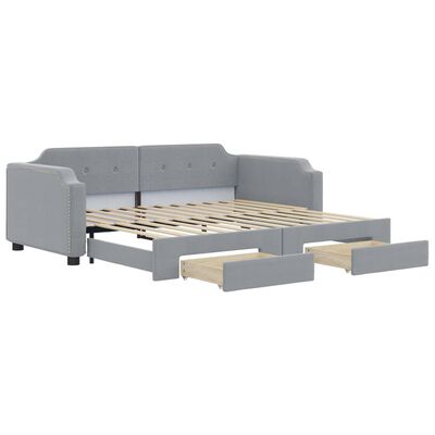 vidaXL Divano Letto Estraibile Cassetti Grigio Chiaro 80x200cm Tessuto