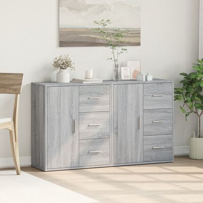 vidaXL Credenze 2 pz Grigio Sonoma 60x31x70 cm in Legno Multistrato