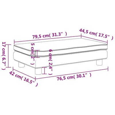 vidaXL Divano per Bambini con Poggiapiedi Blu 100x50x30 cm in Velluto