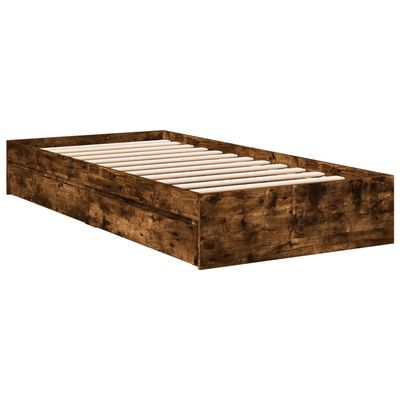 vidaXL Giroletto con Cassetti Rovere Fumo 90x200 cm Legno Multistrato