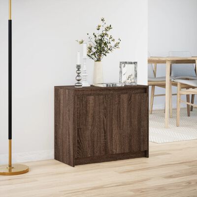 vidaXL Credenza con LED Rovere Marrone 72x34x61 cm Legno Multistrato