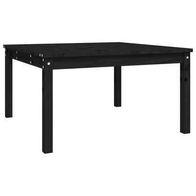 vidaXL Tavolo da Giardino Nero 82,5x82,5x45 cm Legno Massello di Pino