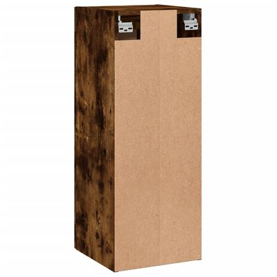 vidaXL Mobile a Parete Rovere Fumo 34,5x34x90 cm in Legno Multistrato