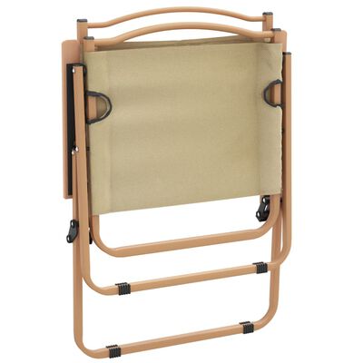 vidaXL Sedie da Campeggio 2 pz Beige 54x55x78 cm Tessuto Oxford