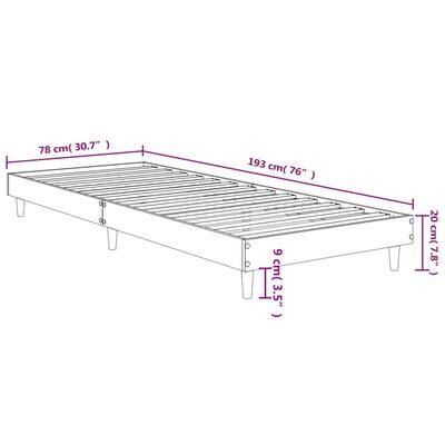 vidaXL Giroletto senza Materasso Rovere Sonoma 75x190 cm in Truciolato