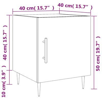 vidaXL Comodini 2 pz Rovere Sonoma 40x40x50 cm in Legno Multistrato