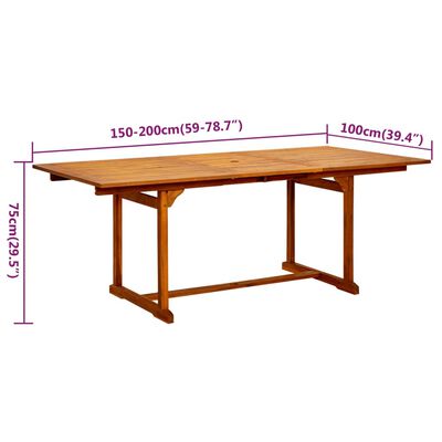 vidaXL Set Mobili da Pranzo da Giardino 7 pz Legno Massello di Acacia