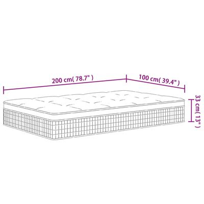 vidaXL Materasso a Molle Insacchettate Medio Rigido 100x200 cm