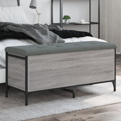 vidaXL Panca Portaoggetti Grigio Sonoma 102x42x45 cm Legno Multistrato