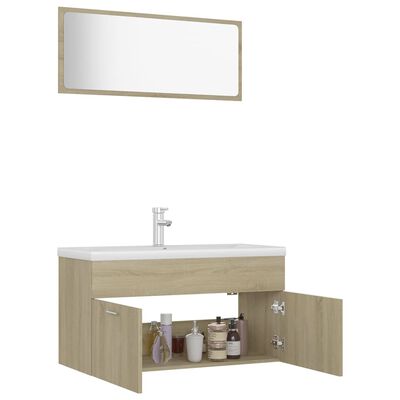 vidaXL Set Mobili da Bagno Rovere Sonoma in Truciolato