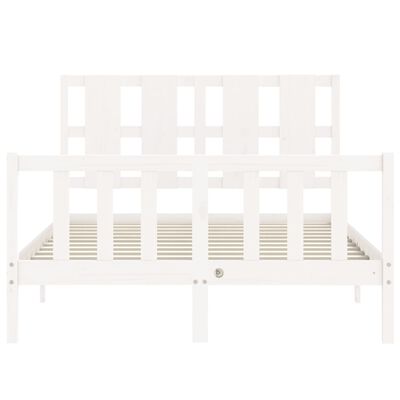 vidaXL Giroletto con Testiera Bianco Small Double Legno Massello