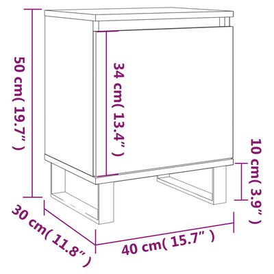 vidaXL Comodini 2 pz Rovere Sonoma 40x30x50 cm in Legno Multistrato