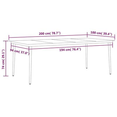 vidaXL Set da Pranzo da Giardino 9 pz Antracite