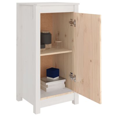 vidaXL Credenze 2 pz Bianche 39x35x80 cm in Legno Massello di Pino