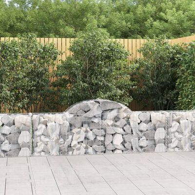 vidaXL Cesti Gabbioni ad Arco 9 pz 200x30x60/80 cm Ferro Zincato