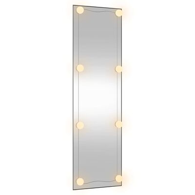 vidaXL Specchio da Parete con Luci LED 30x100 cm Vetro Rettangolare