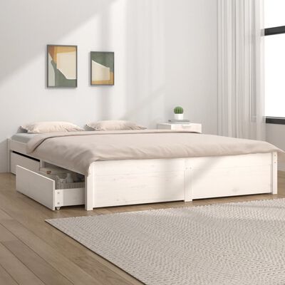 vidaXL Giroletto con Cassetti Bianco 140x190 cm