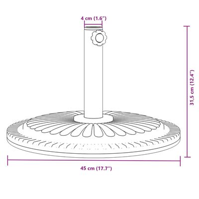 vidaXL Base per Ombrellone per Pali Ø38/48 mm 12 kg Rotonda