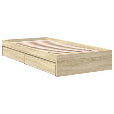 vidaXL Giroletto Cassetti Rovere Sonoma 75x190 cm Legno Multistrato