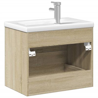 vidaXL Mobile da Bagno con Lavabo Integrato Rovere Sonoma