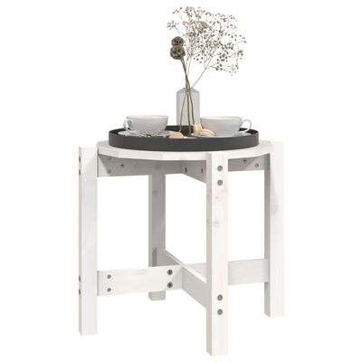 vidaXL Tavolino da Salotto Bianco Ø 52,5x45 cm Legno Massello di Pino