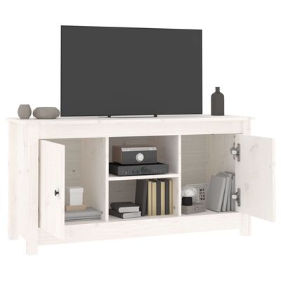 vidaXL Mobile Porta TV Bianco 103x36,5x52 cm in Legno Massello di Pino